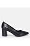 Large Size Stiletto Thick Heel 41-42-43-44-Black Leather - 7