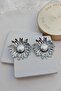 Daisy Silver Color Women's Earrings (4.5 cm Diameter)