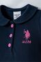 Baby Girl Polo Collar Embroidered Summer Regular Fit Navy Blue Jumpsuit Usb3026-C-V3 - 2