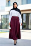Women's Scuba Fabric Burgundy Flared Skirt - 3