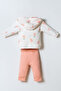 Baby Girl Zippered Collar Embroidered Summer Regular Fit White 3-Piece Baby Set Usb2990-C-V1 - 4