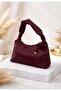 Bordo Luna Hobo Pebble Velvet Shoulder and Hand Bag - 2