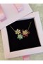 Crystal Garden Double Layer Necklace - Colorful Flower and Star Detail - 3