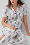 Women's White Shirt Pajama Suit - 3