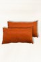 Velvet Textured Rectangular Throw Pillow – Silicone Filled Decorative Pillow