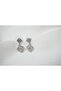 Kp169 Double Clover Pendant Earrings Silver (Length 18 mm) - 2