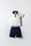 Baby Boy White Shorts Set