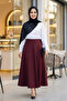 Women's Scuba Fabric Burgundy Flared Skirt - 5