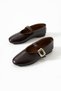 Women's Ballet Shoes with Gold Buckle, Stylish, Lightweight, Orthopedic, Noiseless Sole - 2