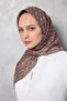 Cotton Polyester Soft Scarf Geometric Pattern Milky Coffee 90X90 - 4