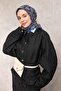 وشاح ناعم من القطن والبوليستر بنمط زهور زرقاء مضاد للانزلاق مقاس 90x90