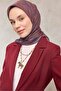 وشاح ناعم من القطن والبوليستر بنمط هندسي بني اللون، غير قابل للانزلاق، مقاس 90x90 - 4