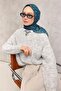 وشاح ناعم من القطن والبوليستر بنمط زهور زرقاء مانع للانزلاق مقاس 90x90