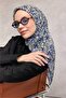 وشاح ناعم من القطن والبوليستر، لون أخضر عسكري، مزخرف بنقوش زهرية، غير قابل للانزلاق، مقاس 90x90