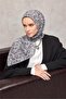 وشاح ناعم من القطن والبوليستر بلون بيج بنقشة زهور وملمس غير قابل للانزلاق مقاس 90x90 - 2