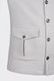 White relaxed fit button-down patterned shirt jacket with two pockets - 3