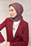وشاح ناعم من القطن والبوليستر بنمط هندسي بني اللون، غير قابل للانزلاق، مقاس 90x90 - 3