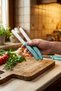 Set of 2 Ultra Sharp Serrated Blades, Green 22 cm 100% Guaranteed Stainless Steel - 3