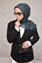 وشاح ناعم من القطن والبوليستر بنمط هندسي أسود دخاني 90x90