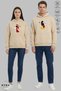Lover Couple Combination Minnie Mickey Printed Hoodie Hooded Fleece-Lined Oversized Sweatshirt 2-Piece Set