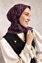 وشاح ناعم من القطن والبوليستر باللون الأسود الداكن بنمط زهرة الزنبق ومضاد للانزلاق مقاس 90x90 - 4