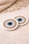 Hand Knitted Evil Eye Patterned Coasters – Set of 4, Eye Decorative Coasters - 3