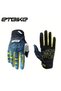 Etbike Bicycle Freeride Cross Gloves with Wrist Closure Four Seasons Long Finger Gloves Blue Large