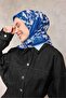 وشاح من القطن والبوليستر ساكس أزرق بنمط ديزي كبير وملمس ناعم ومضاد للانزلاق 90x90 - 4