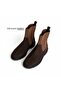 Brown Suede Genuine Leather Elastic Women's Round Toe Boots