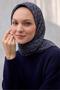 Cotton Polyester Soft Scarf Geometric Pattern Dark Cream 90X90 - 5