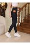 High Waist Shaping / Sculpting Women's Sports Leggings with Side Pockets, Stretchy Fabric, Black Patterned Leggings