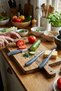 Set of 4 Ultra Sharp Serrated Blades, Gray 22 cm 100% Guaranteed Stainless Steel - 2