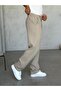 Km50733 Corded Fabric Baggy Fabric Trousers Cream - 2