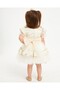 Girl's Evening Dress Ball Gown & Special Occasion Balloon Sleeve Floral Detail with Bag and Crown Gift - 3