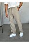 Km50733 Corded Fabric Baggy Fabric Trousers Cream - 3
