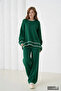 Women's Emerald Crew Neck Oversized Sweater Pants Knit Top and Bottom Set - 2