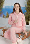Women's Hooded Long Sleeve Thick Fabric Pajamas Set 240430 Pink03 - 4