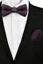 Burgundy Jacquard Adjustable Satin Children's Bow Tie and Handkerchief Set - 3