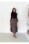Plaid Transitional Front Buttoned Belted Skirt |   Plaid Seasonal Buttoned Skirt - 5
