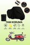 Black Tail Bag and Lock Incompatible Mondial 125 Znu Compatible Motorcycle Tarpaulin