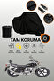 Black Compatible with Lock Arora Ar 150-A Jaguar Compatible Motorcycle Tarpaulin