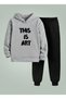 Sweatshirt - Tracksuit Set Unisex Children (Hooded) Thi̇s İs Art Ba Printed Yarn Raised Letters