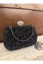 Women's Black Stone Evening Dress Handbag – Chain Strap, Crystal Detail - 3
