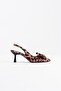 Women's Evening Dress with Fabric Bow and Open Back, Daily Comfortable Heeled Shoes - 5