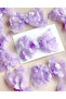 Three-Dimensional Daisy Motif Lilac Color Tulle Bow Clip Buckle - 2