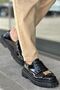 Yg2402 Cools Men's Casual Lace-Up Patent Leather Classic Shoes Rst - Black
