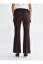 Brown Slim Fit Flared Leg Women's Trousers - 4