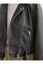 Shirt Collar Women's Leather Look Jacket - 2