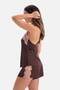 Brown Basic Side Stripe Lace Detailed Trousers - 3