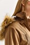 Women's Mink Half-Length Gabardine Fabric Wool Coat - 6